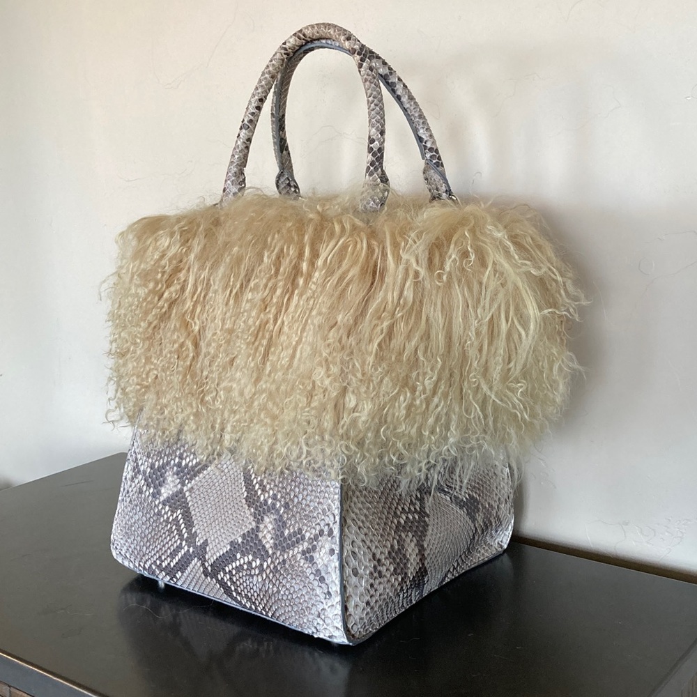 Python Mongolian Lamb Custom Made Handbag - image 5